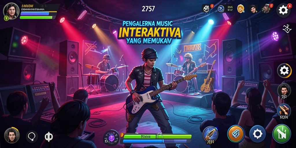Screenshot utama 2757 menampilkan antarmuka menarik dengan fitur musik interaktif.