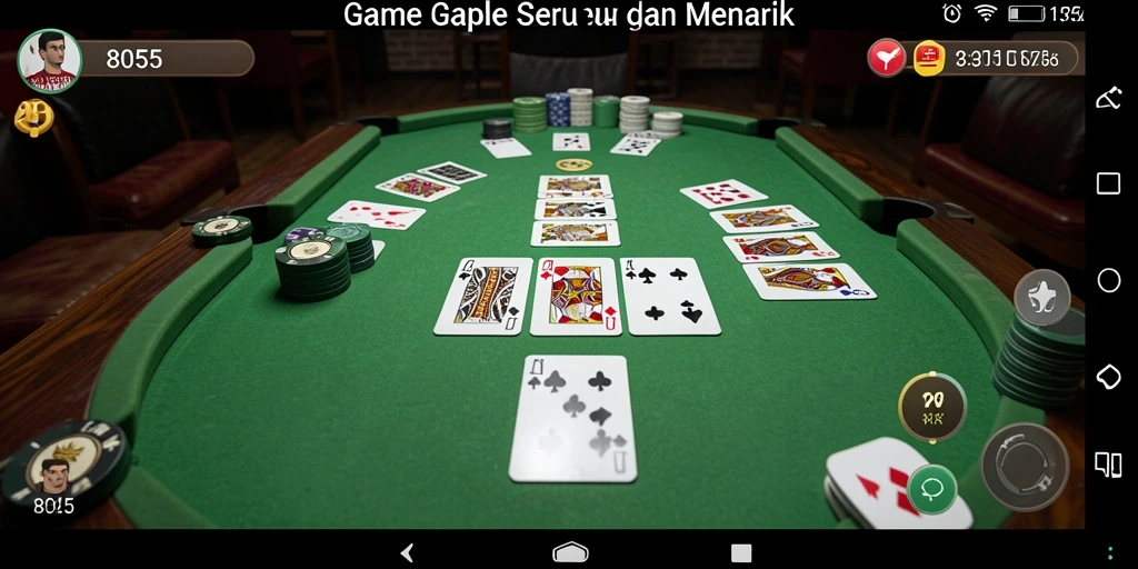 Gameplay seru Gaple pada aplikasi 8055 dengan grafik menarik.