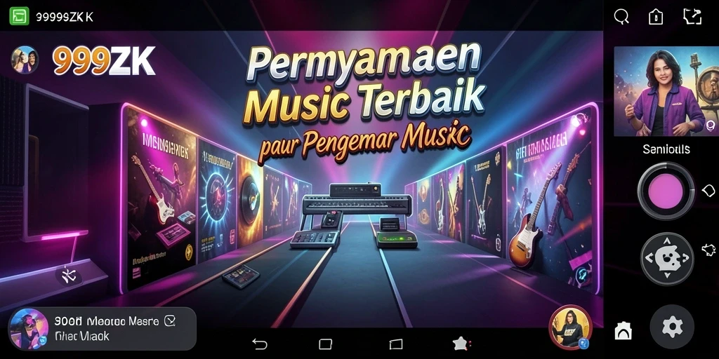 Tampilan screenshot 999ZK saat bermain permainan musik yang seru.