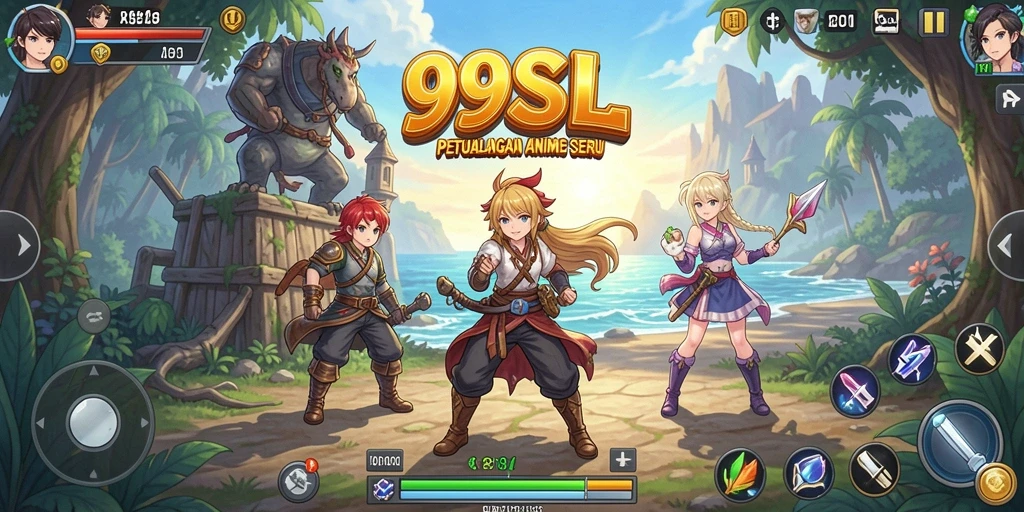 Tampilan menarik dari gameplay 99SL yang menggambarkan karakter Anime.