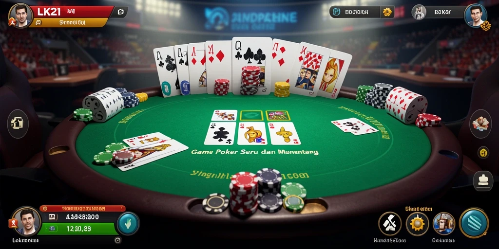 Tampilan gameplay poker yang seru dan menarik di LK21.