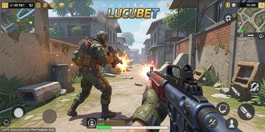 Tampilan seru gameplay LUCUBET di misi TPS.