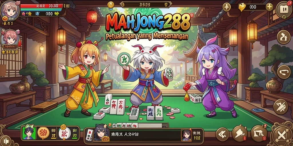 Tampilan gameplay MAHJONG288 yang menarik dengan karakter Anime.