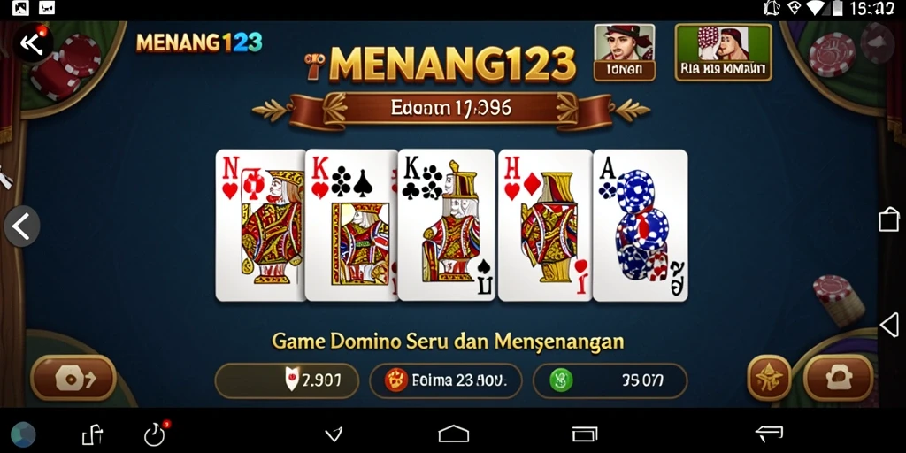 Screenshot MENANG123 menampilkan aksi seru permainan Domino.