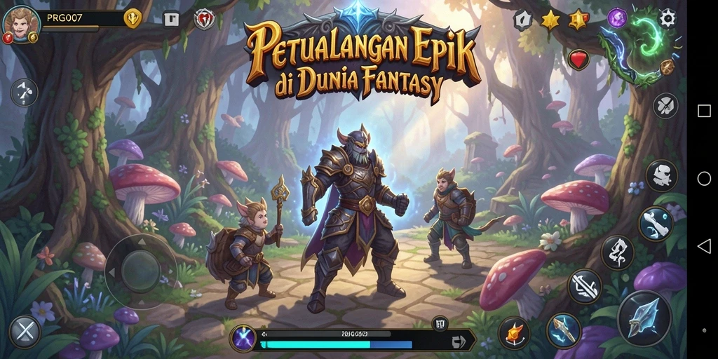 Screenshot gameplay PRG007 dengan aksi pertarungan yang seru.