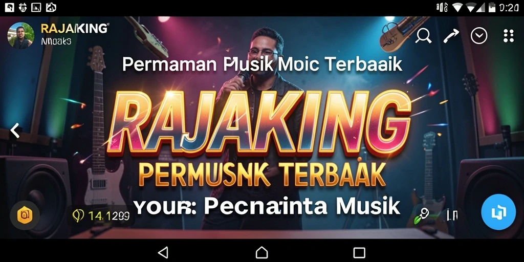 Screenshot gameplay RAJAKING menunjukkan interaksi seru antar pemain musik.