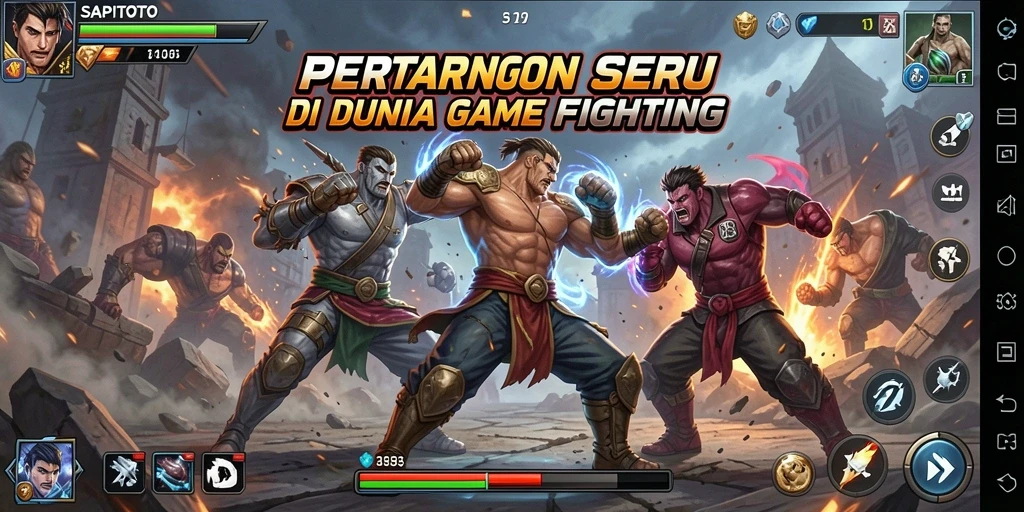 Tampilan aksi pertarungan seru dalam gameplay SAPITOTO.