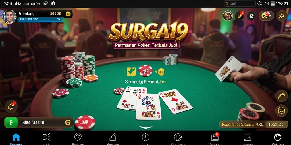 Tampilan menarik gameplay Poker di SURGA19.