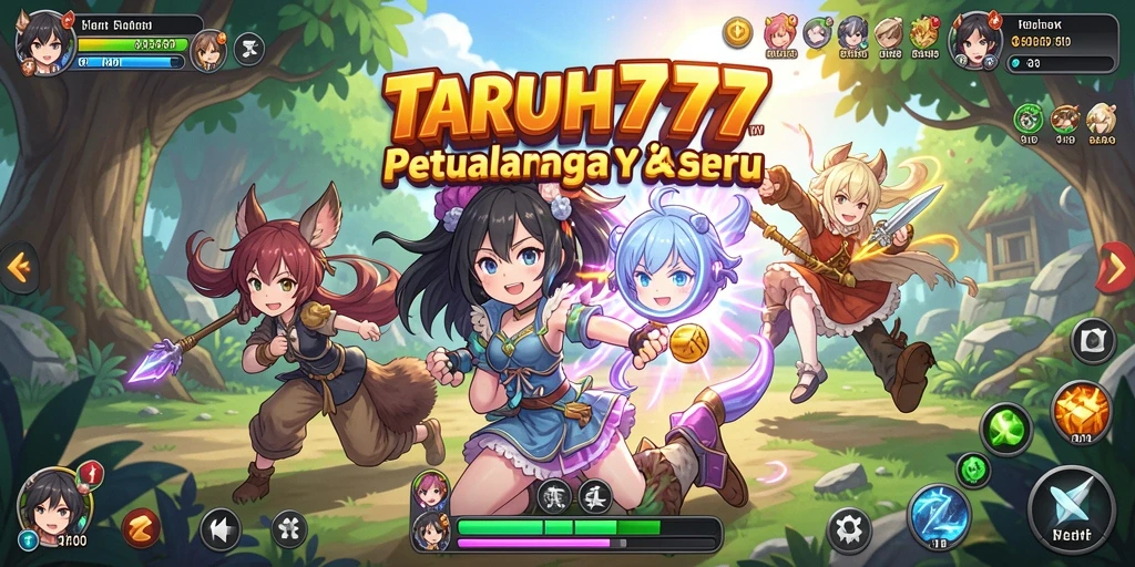 TARUH777 menampilkan pertarungan epik penuh warna dan karakter anime.